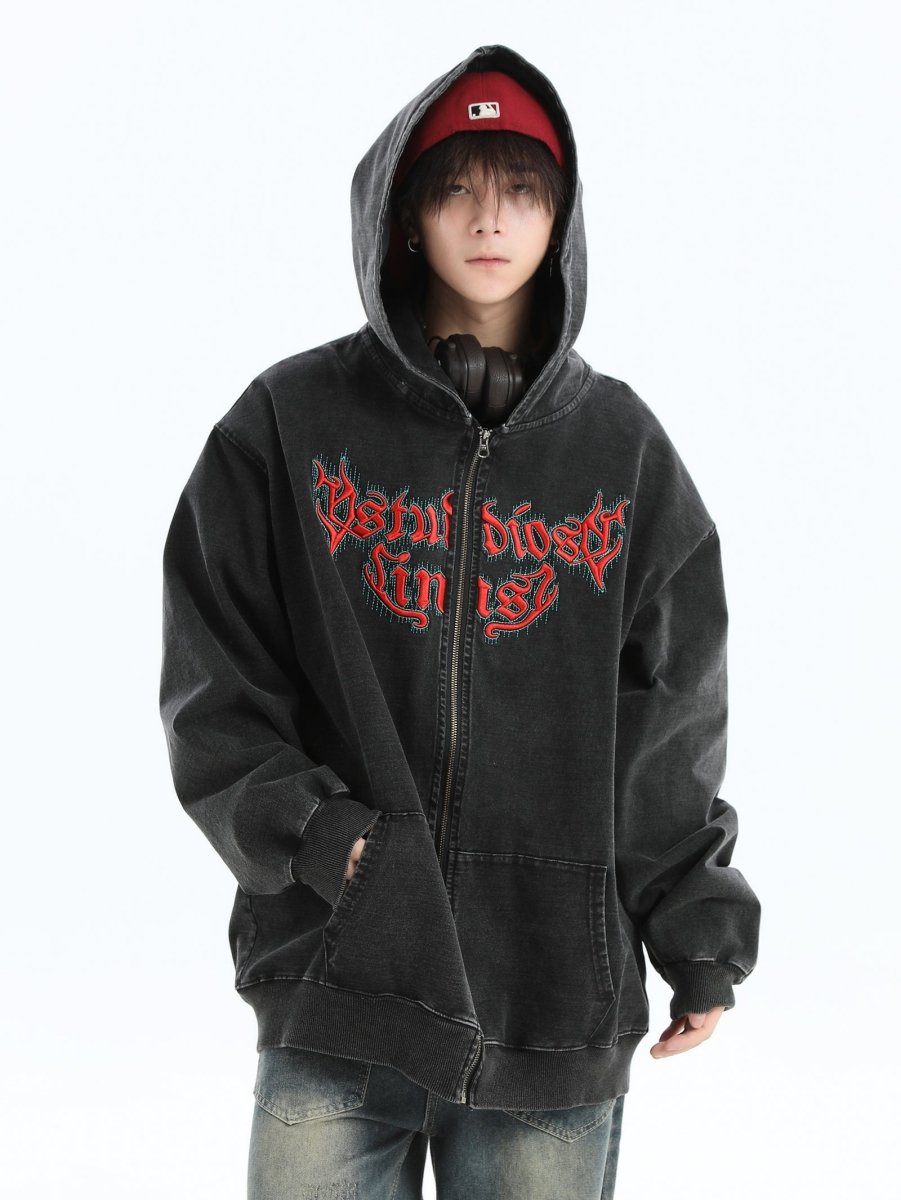 Maxct [Insstudios] Gothic Letter Logo Denim Jacket Na1631