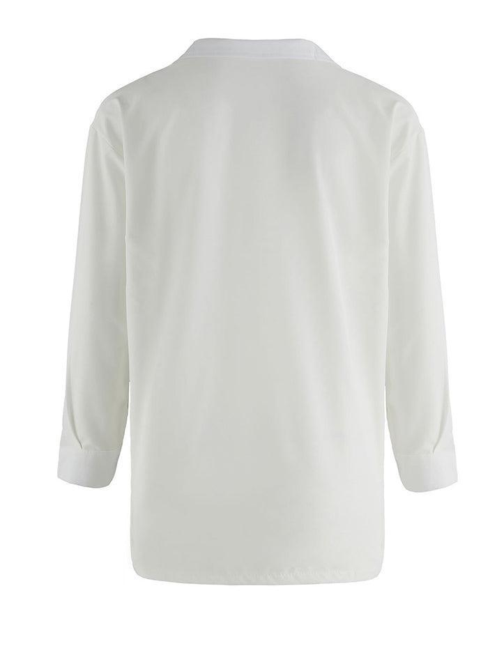Maxct Abstract Face Print Long Sleeve Blouse