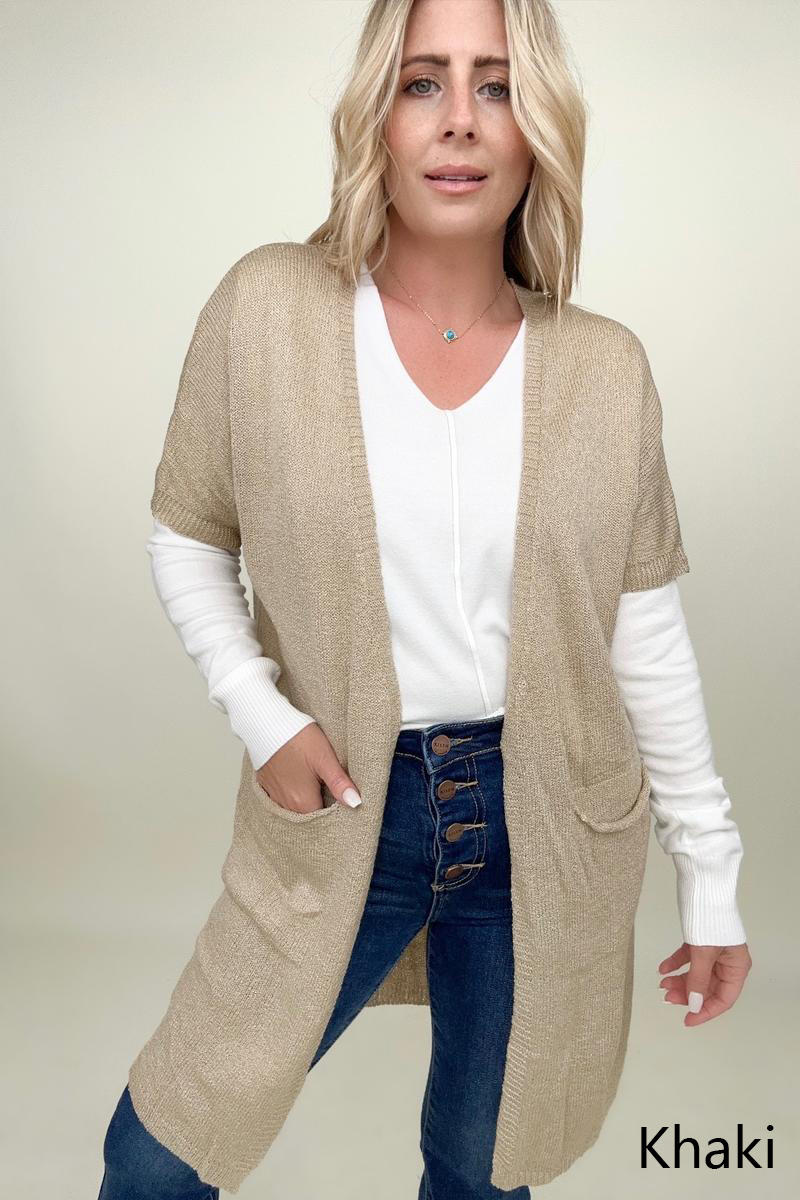 Maxct &Shorts Sleeve Light Knit Dolman Cardigan