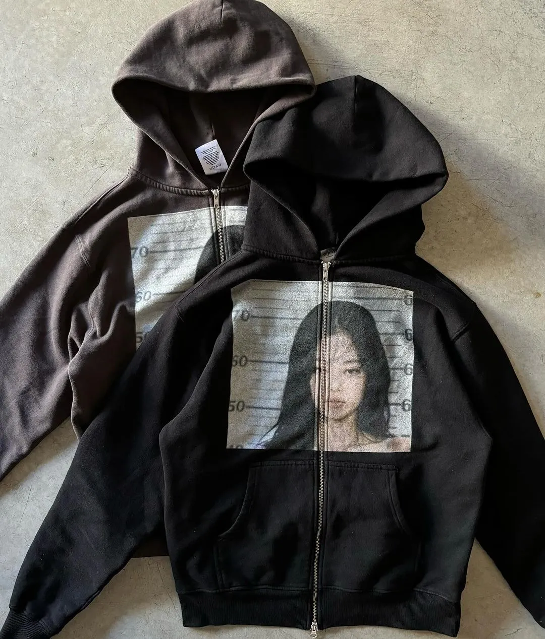 New Retro Large Print Zipper Hoodie Streetwear Men and Women Streetwear Hip Hop Loose Harajuku Korean Casual Hooded Sweatshirt