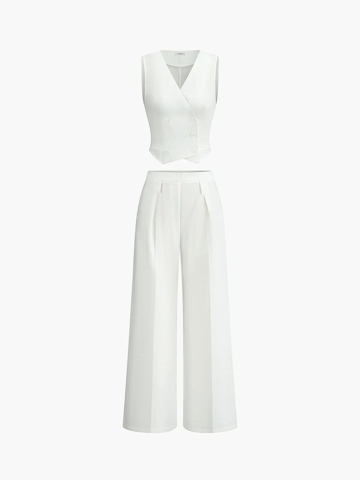 Maxct Minimalist Linen Two Piece Pants Set