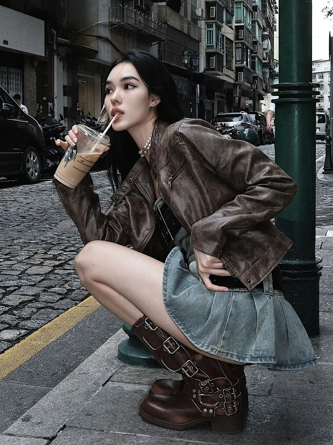 Vintage Y2k Strapless Denim Dress Bodycon Korean Kpop Belt Pleated Mini Dress 2000s Streetwear