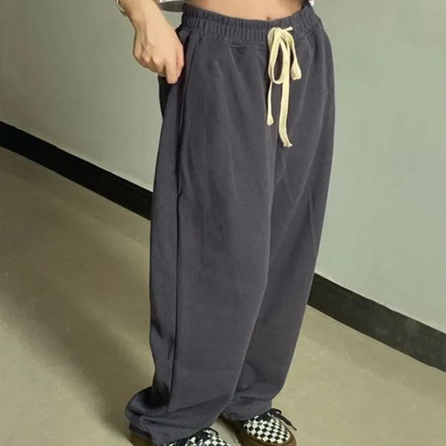 Maxct Simple Solid Color Baggy Sweatpants