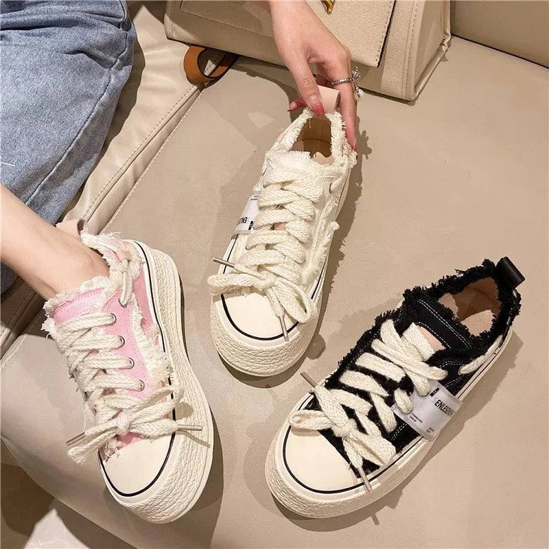 Shoes for Teen Girls Canvas Platform Sneakers Maxct