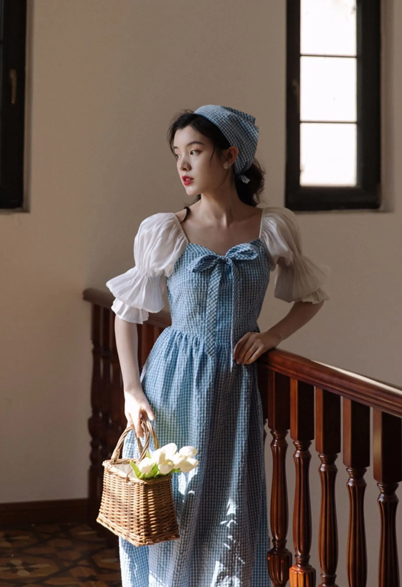 Garden Gingham Midi Dress Maxct