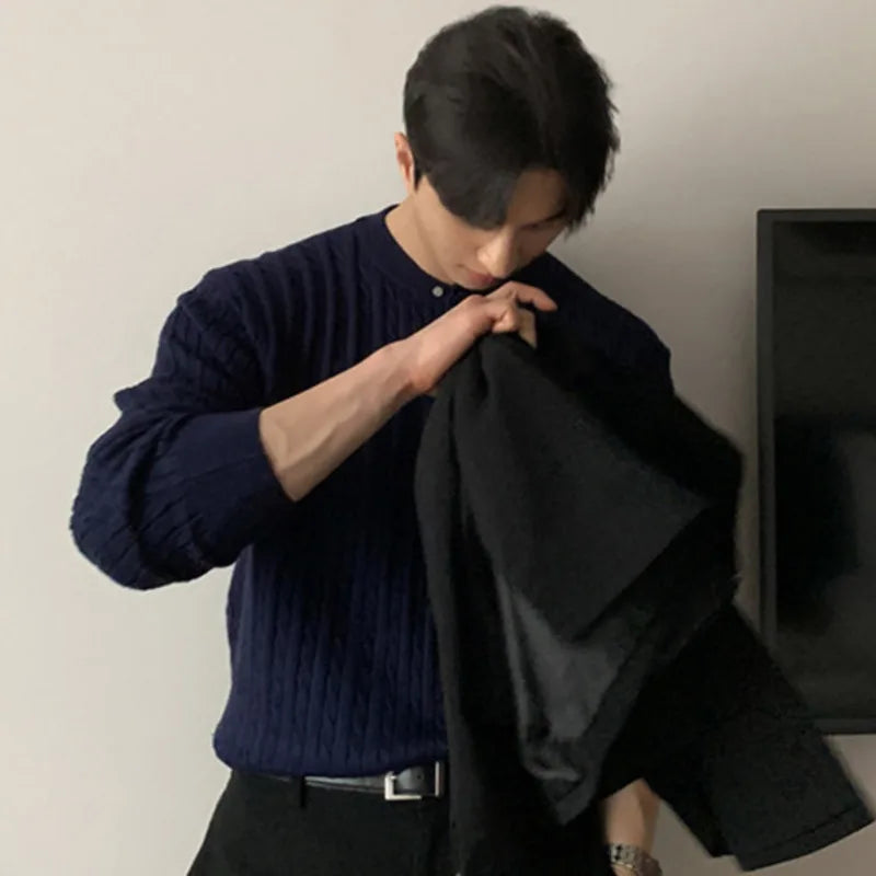 Maxct Cable Knit Henley Sweater