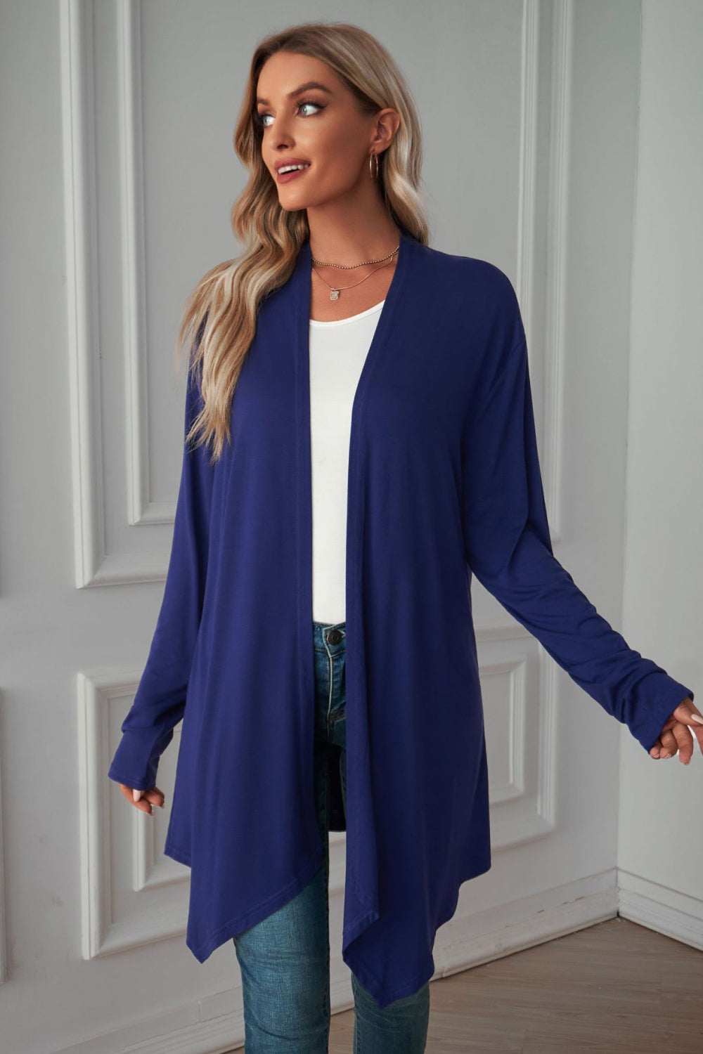 Maxct &Open Front Long Sleeve Cardigan