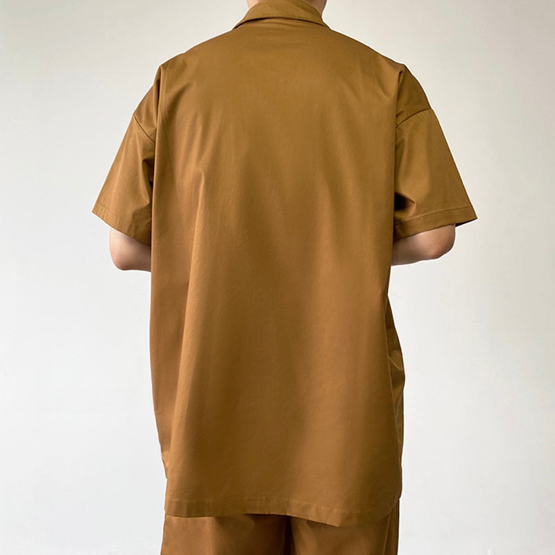 Maxct Two-Piece Square Neck Short Sleeve Shirt and Shorts