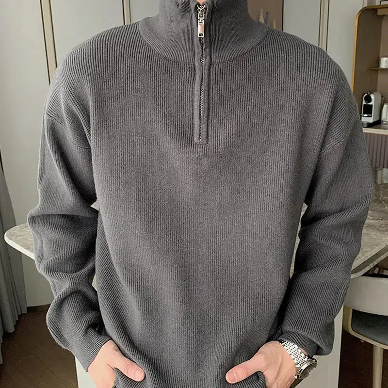 Maxct Pleated Half-zip Turtleneck Sweater