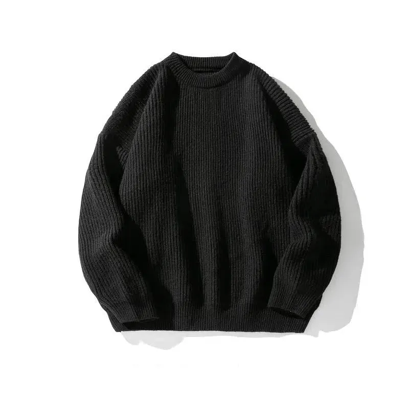 Maxct Pleated Knitted Round Neck Bottoming Sweater