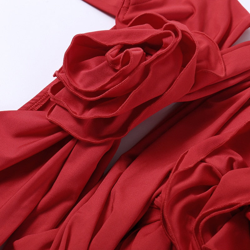 Radiant Rose Cutout Embellished Ruched Mini Dress Maxct