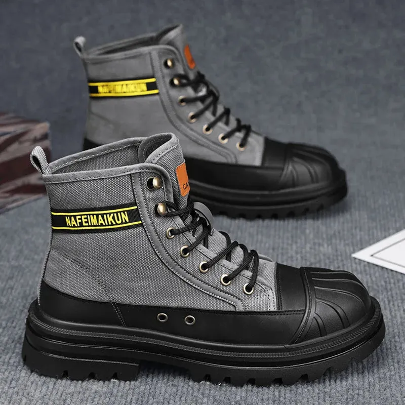 Men's Breathable High-top Boots with Thick Soles Maxct
