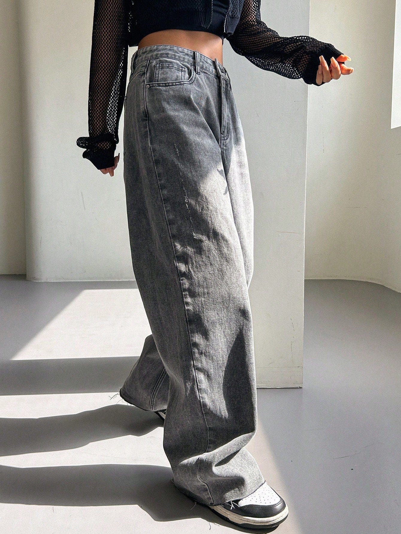 Maxct Women's Wide Leg Casual Denim Pants For Everyday Outfit