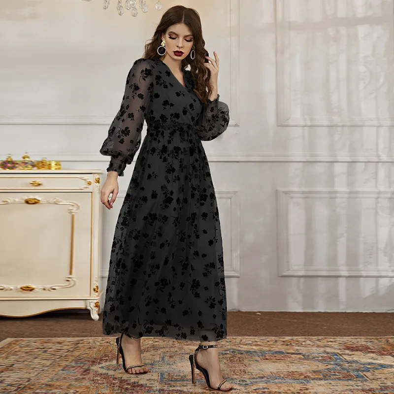 Maxct pop culture dress to impress Women's Fashion Casual Autumn New Elegant High Waist Mesh Dress 10 Colors - Image 12