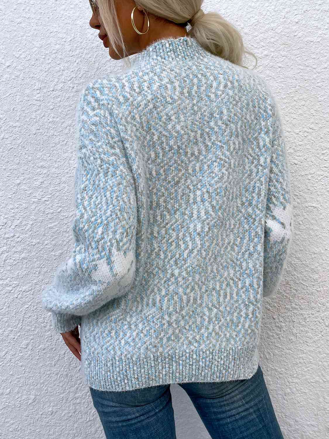 Maxct &Four Leaf Clover Mock Neck Sweater