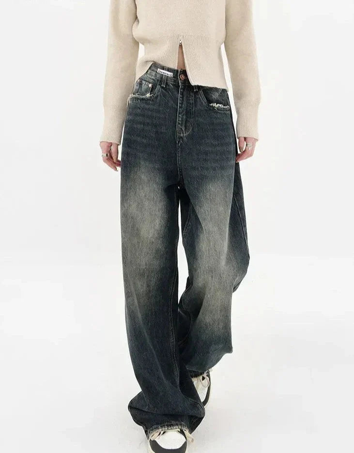 High Waist Wide Leg Denim Trousers for Women Maxct - Image 2