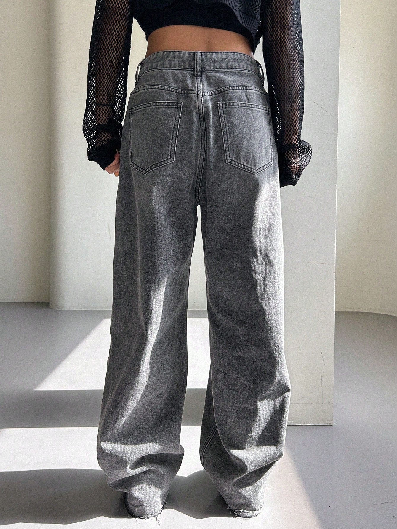 Maxct Women's Wide Leg Casual Denim Pants For Everyday Outfit