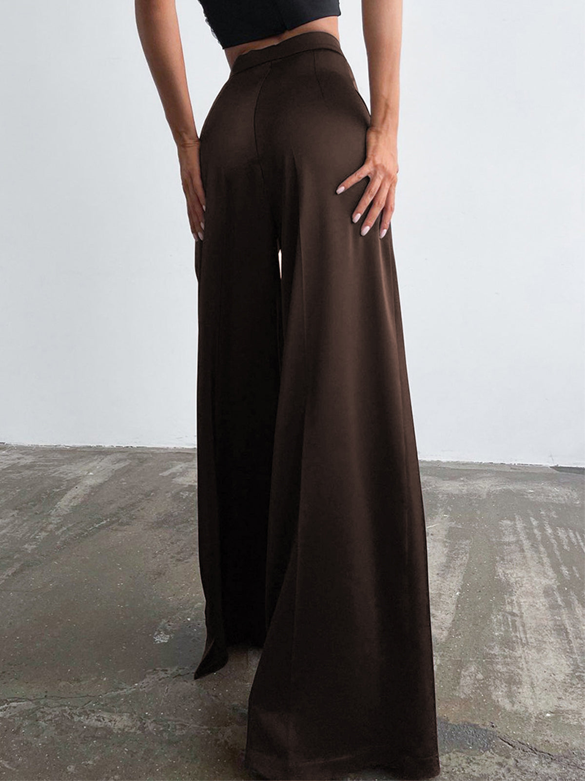 Maxct Oversized Satin Wide Leg Dress Pants
