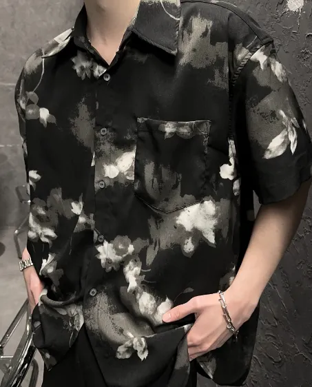JM Short Sleeve Floral Shirt Maxct