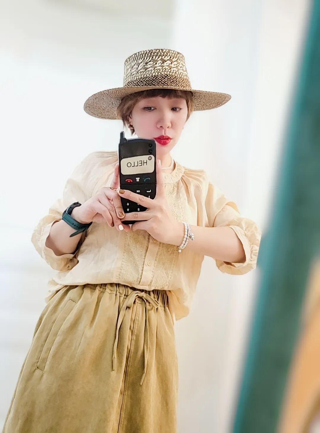 Straw Hat Japanese Style Black Brown Panama Women's Beach Big Brim