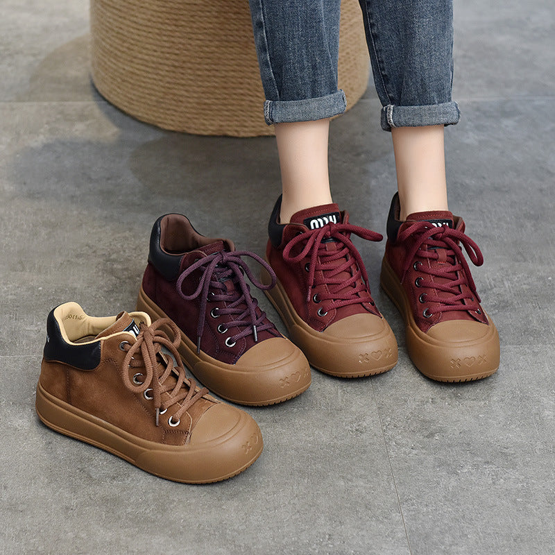 Vintage Leather Lace-Up Short Boots Maxct