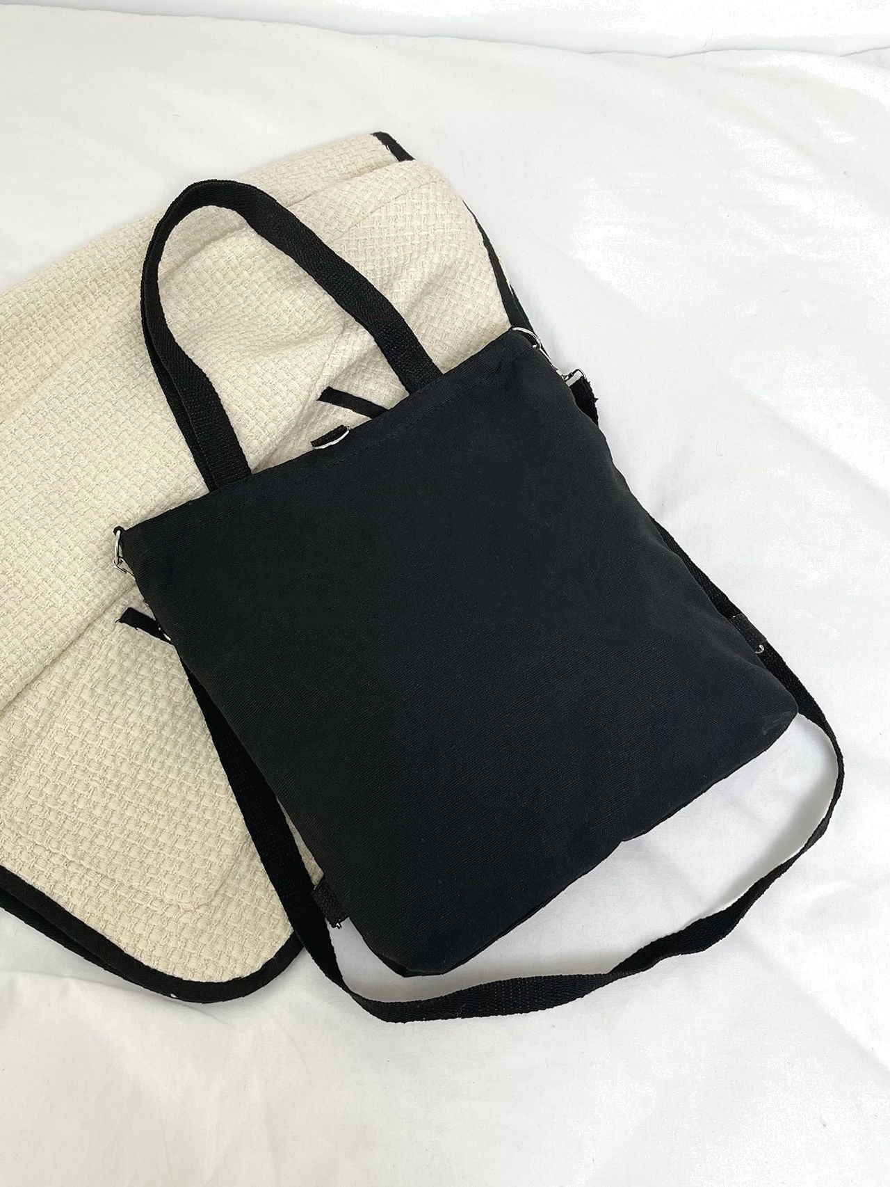 Maxct - Letter Graphic Shopper Bag with Bag Charm  - Women Tote Bags