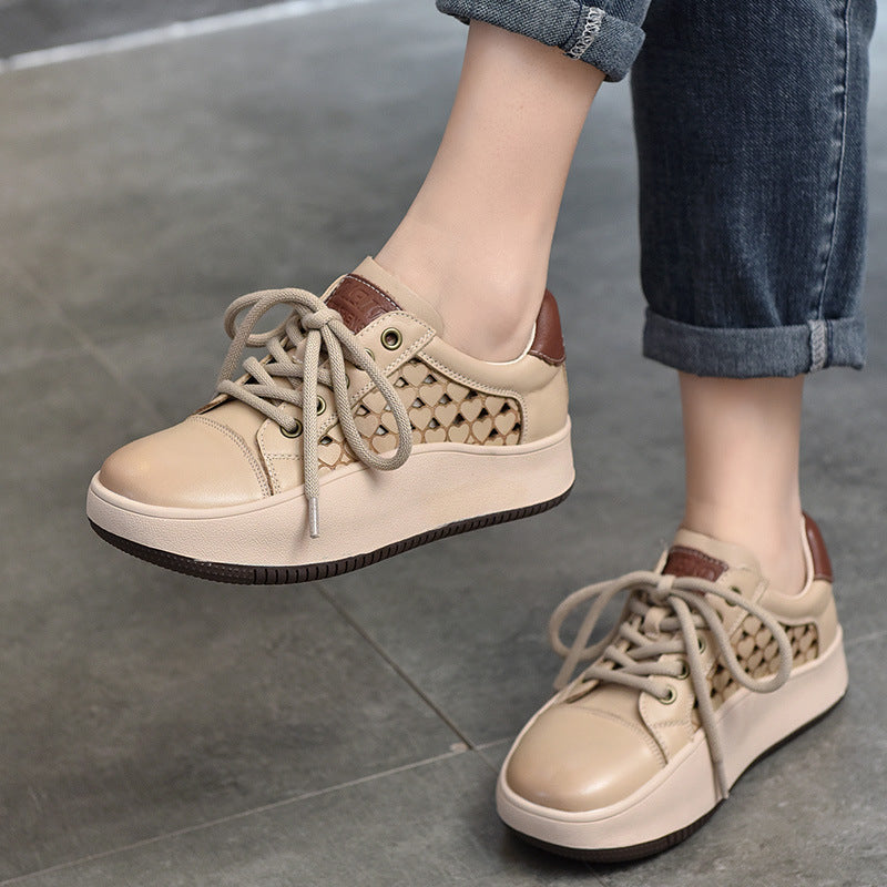 Versatile Hollow Thick Bottom Mid-Heels Shoes Maxct