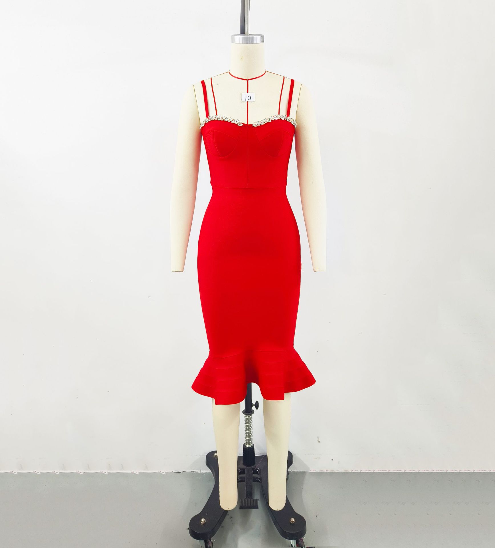 Women's Christmas Dress Autumn Women's Design Sense Diamond Bandage Dress Elegant Fishtail Dress