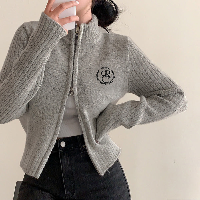 Maxct Double-ended Zipper Knitted Cardigan