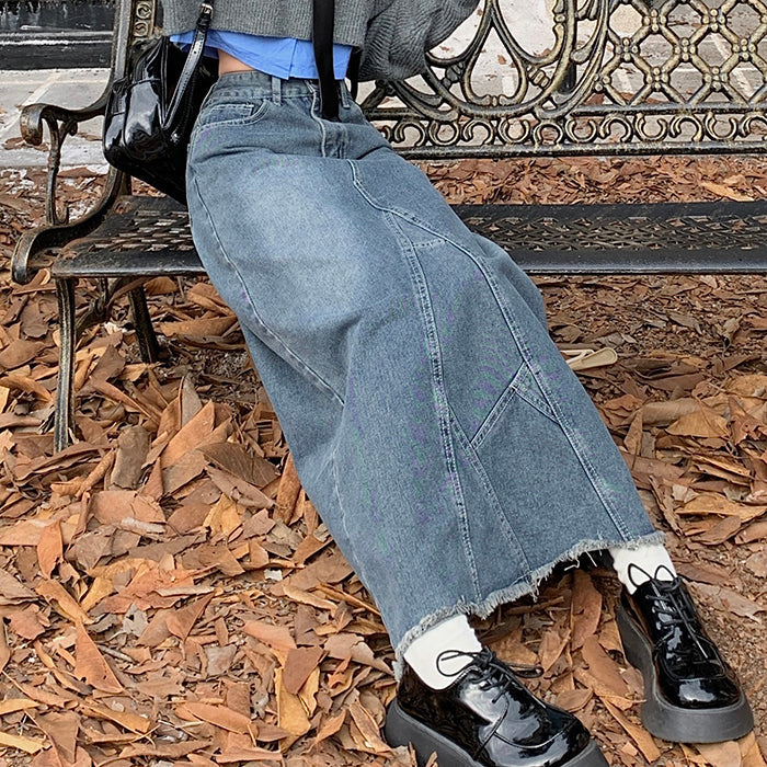 Teen Craft Denim Long Skirt Maxct