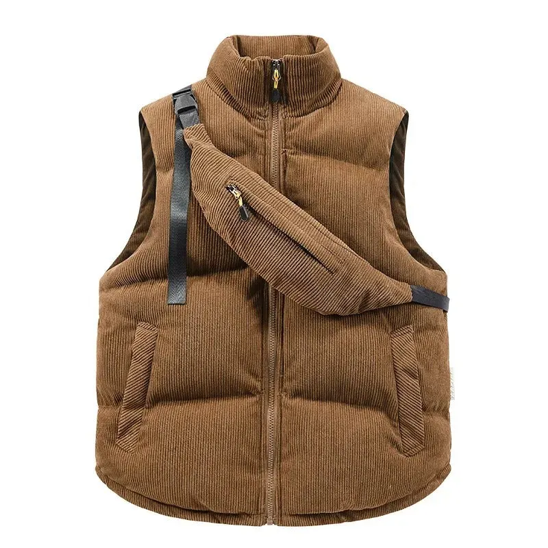 Maxct &Men's Corduroy Winter Vest With Chest Pack