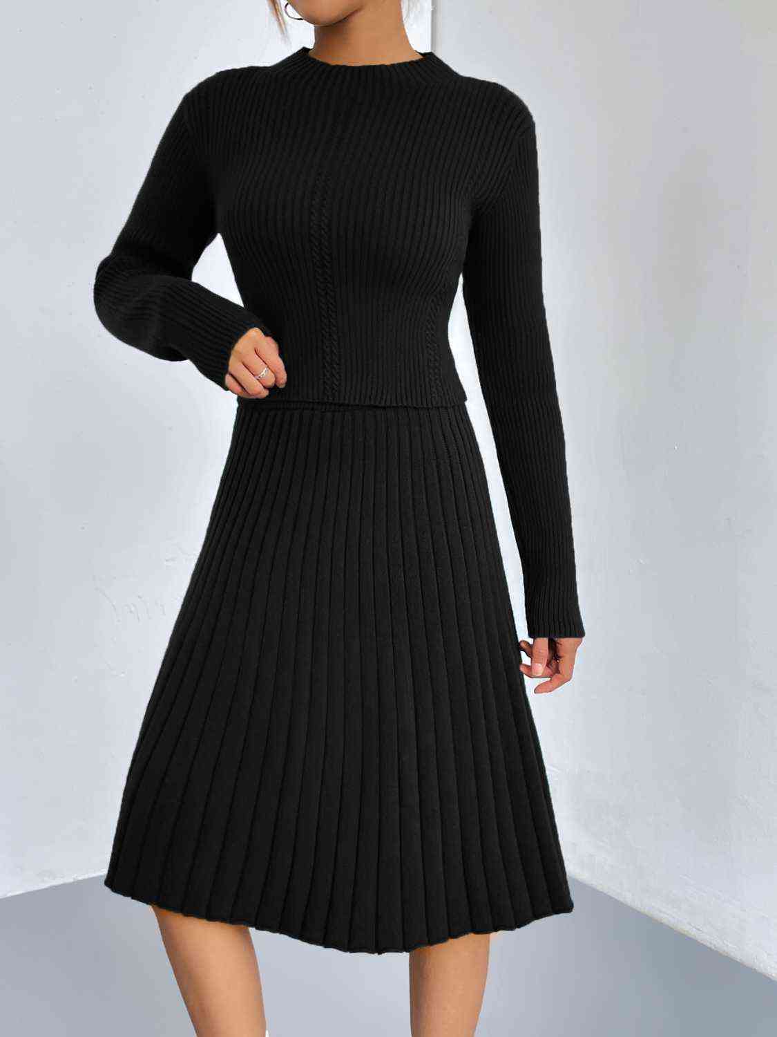 Maxct &Rib-Knit Sweater and Skirt Set - Image 9