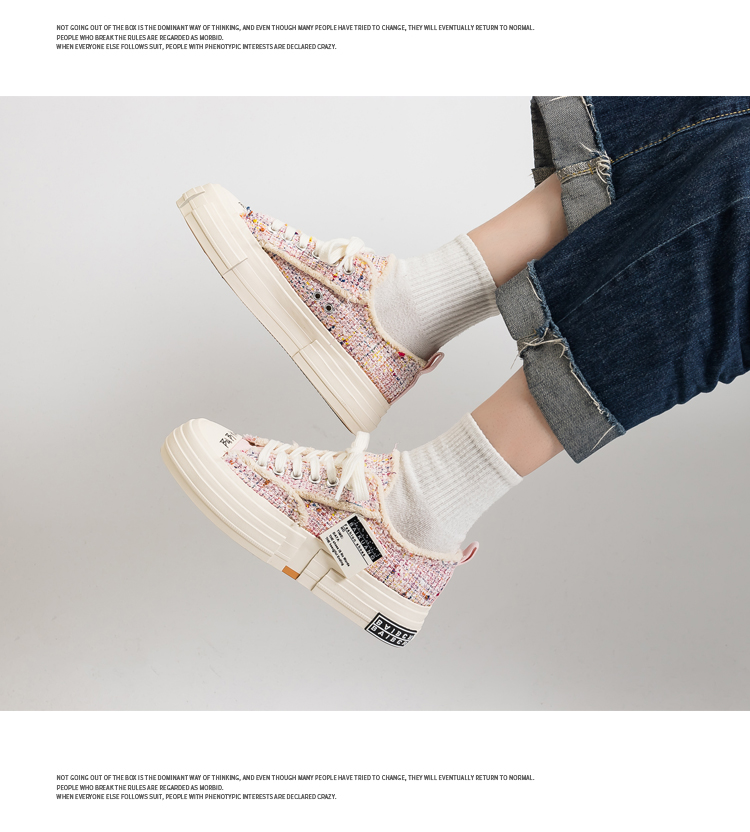 Cute Teen Girl's Low Top Canvas Sneakers Thick Sole - true deals club