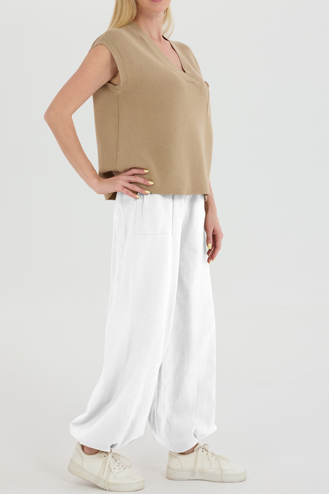 Maxct V Neck Knit Tank Top Pants Suits - Image 18