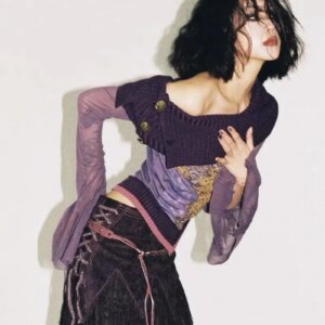 Maxct &Fairy Grunge Off Shoulder Mesh Top