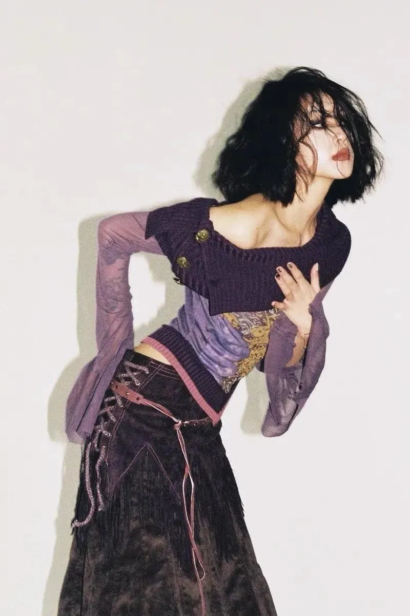 Maxct &Fairy Grunge Off Shoulder Mesh Top