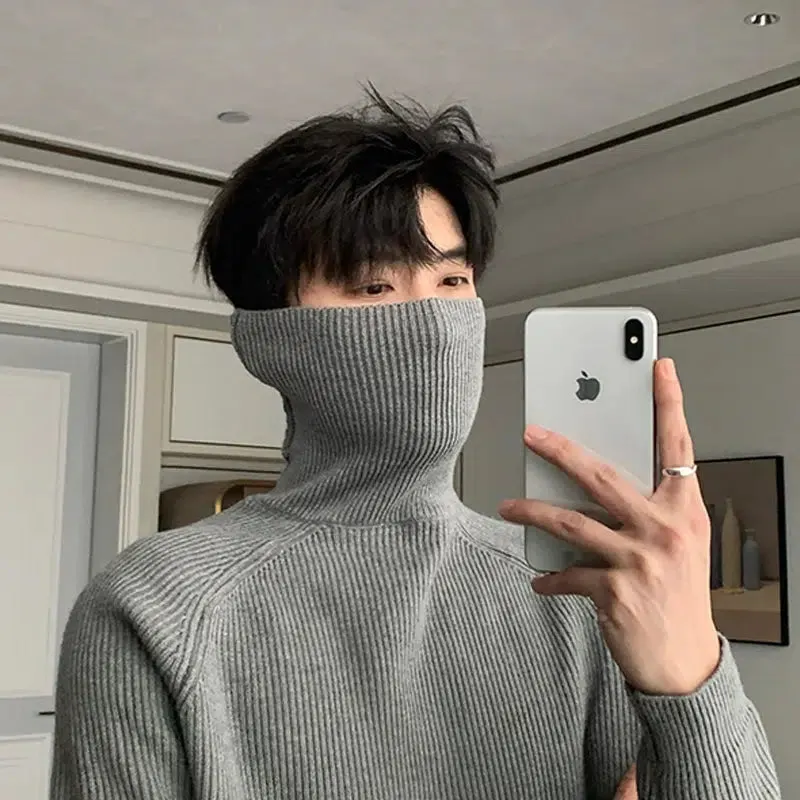 Maxct Pleated Stretch Turtleneck Bottoming Sweater