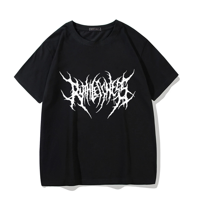 Women's T-shirt Black Cotton Oversized T Shirt Express Hip-Hop Top Harajuku Retro Beautiful Gothic Graphic Punk Woman Clothes 703-0