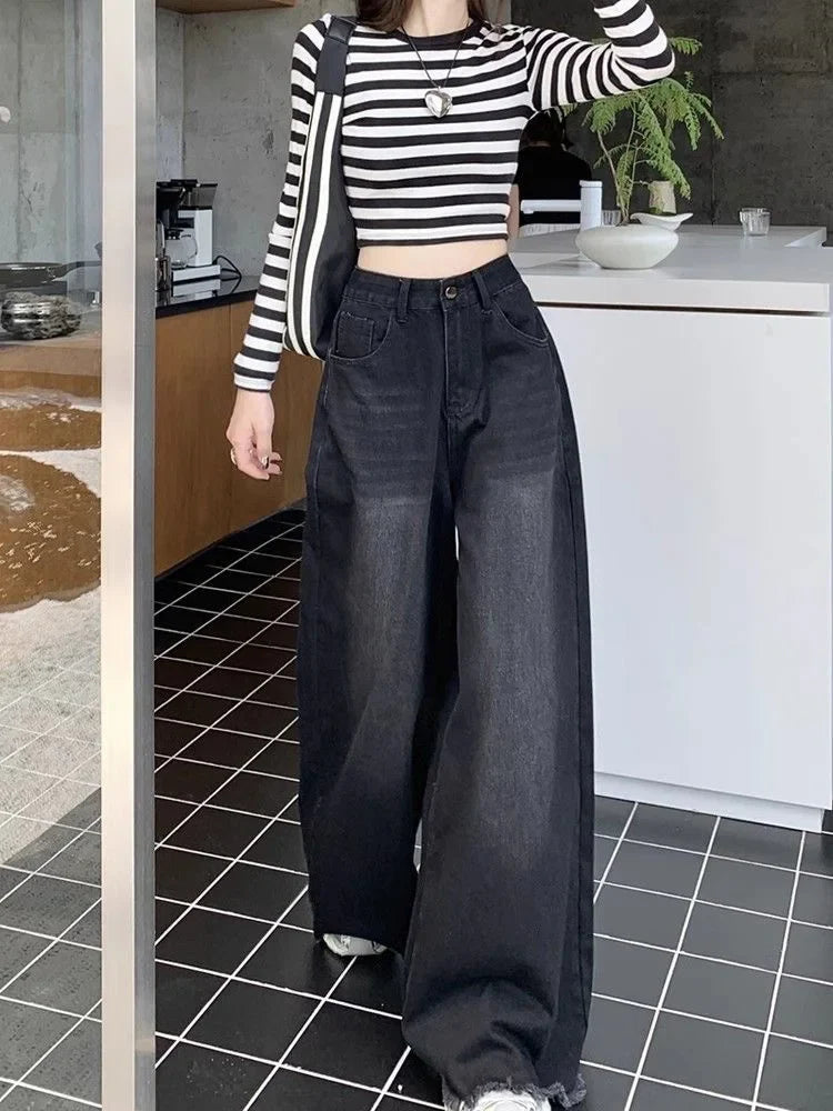 Wide Leg Jeans Denim Pants for Women Maxct
