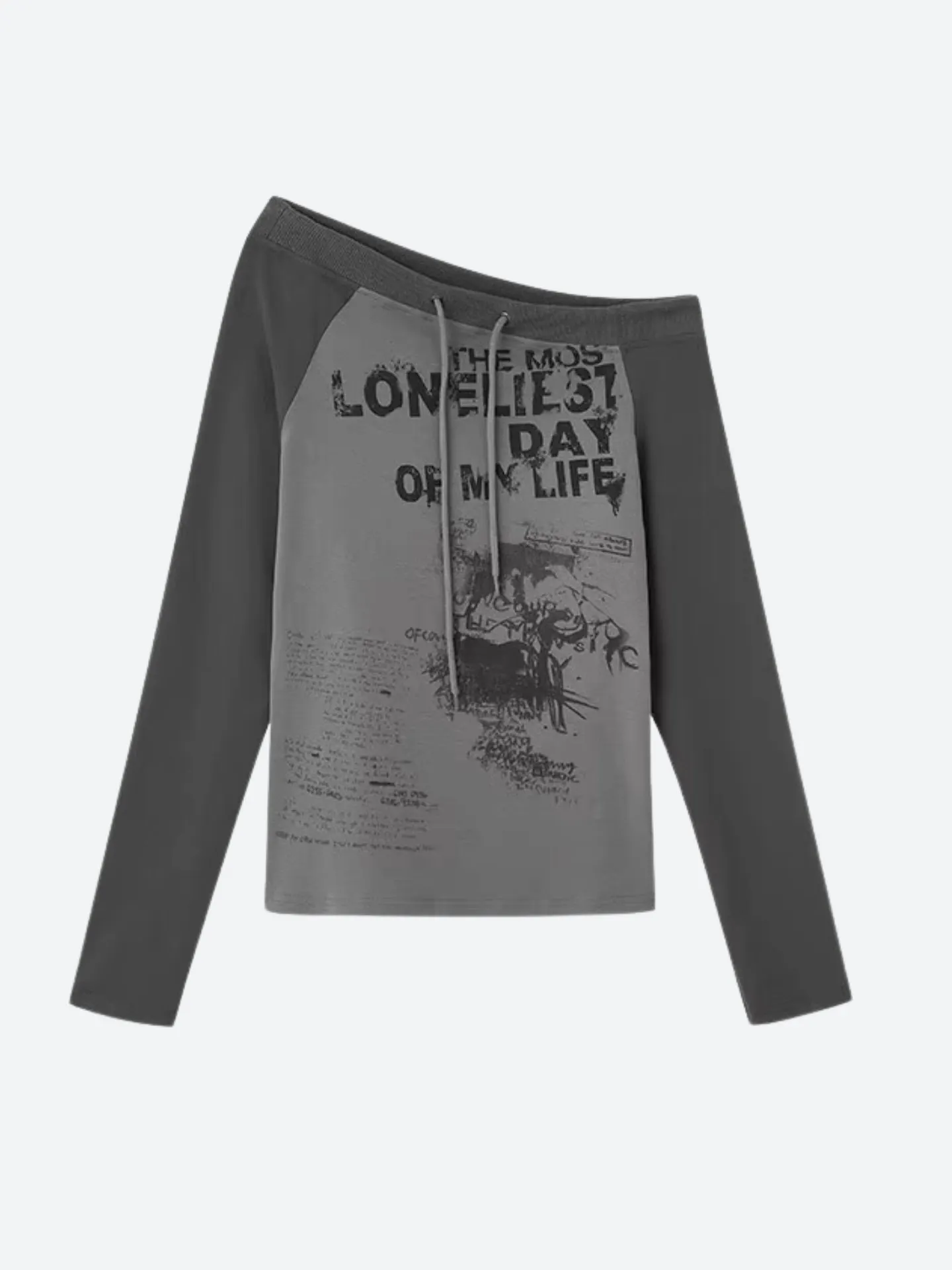 Maxct &Grunge One Shoulder Drawstring Top