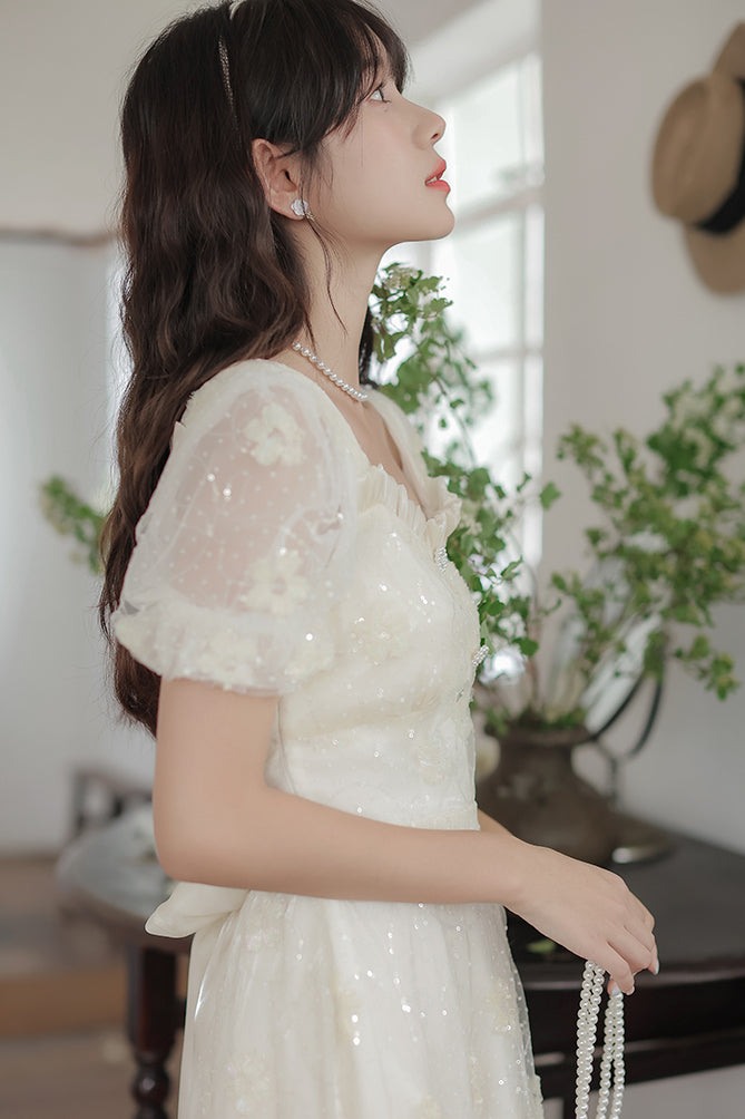 Delicate Flower Sequin Maxi Dress Maxct