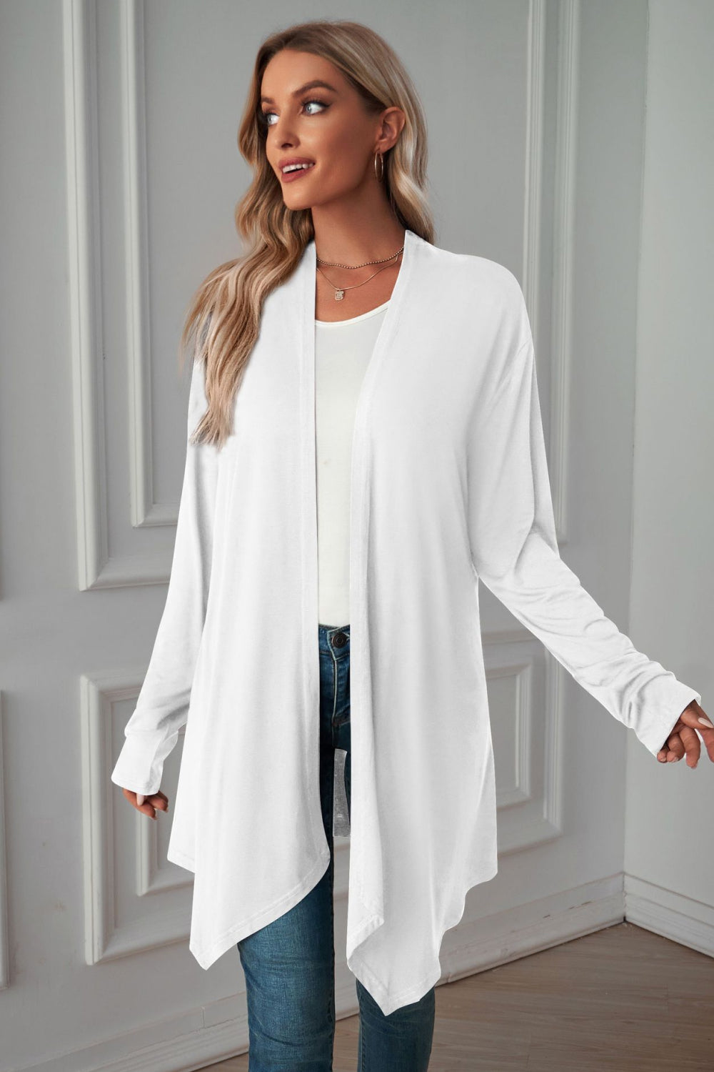 Maxct &Open Front Long Sleeve Cardigan