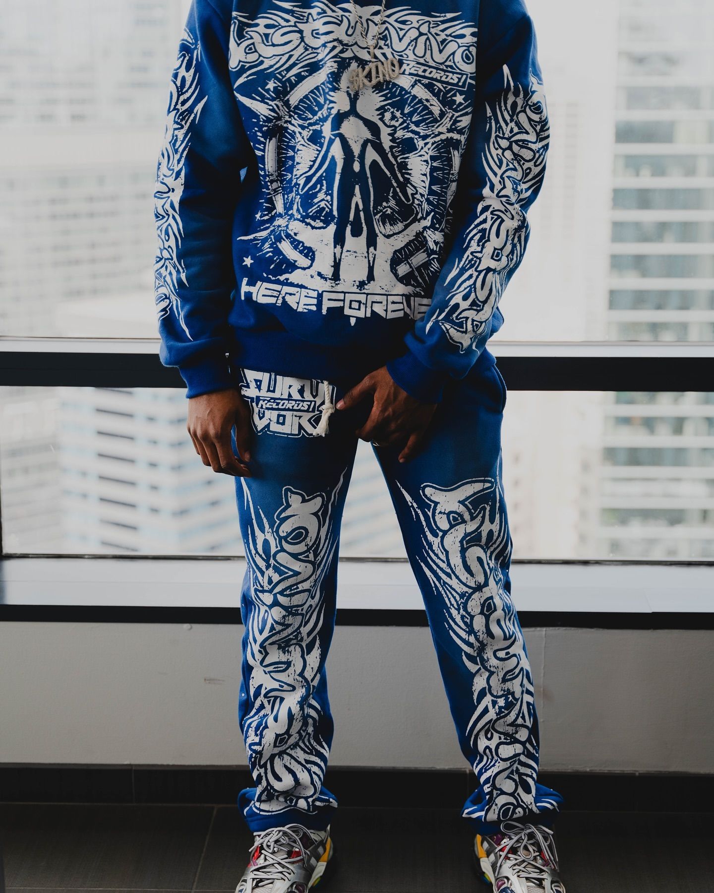 Y2k Sex Dark Punk Print Pattern Long Sleeved Pullover Hoodie Sweatshirt Casual Pants High Street Sweatpants Vintage Streetwear