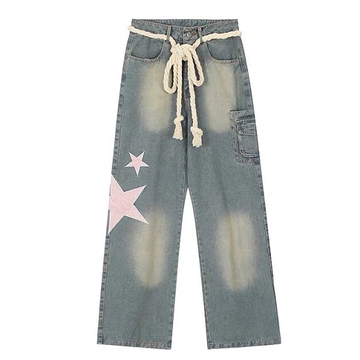 Y2K Aesthetic Star Jeans Maxct