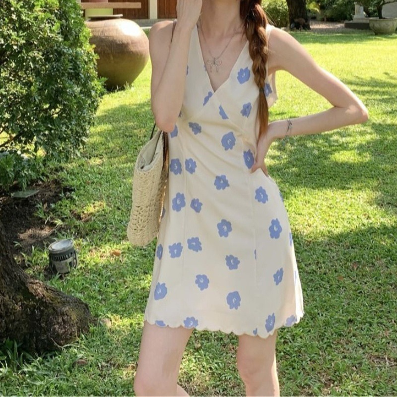 Maxct Alhena Mini Dress Yellow / Blue Floral