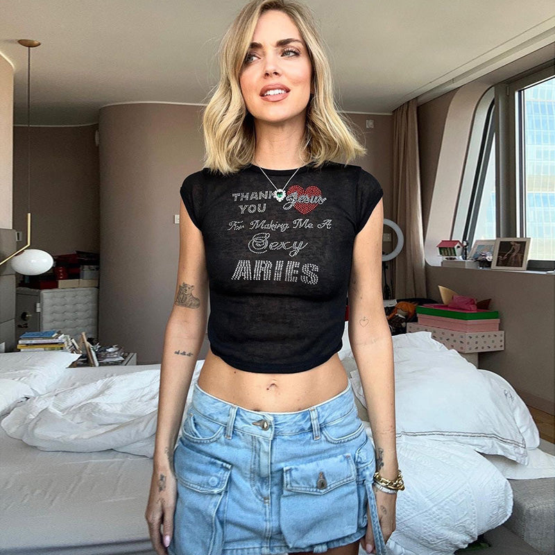 Maxct Aries Letter Print T-Shirt