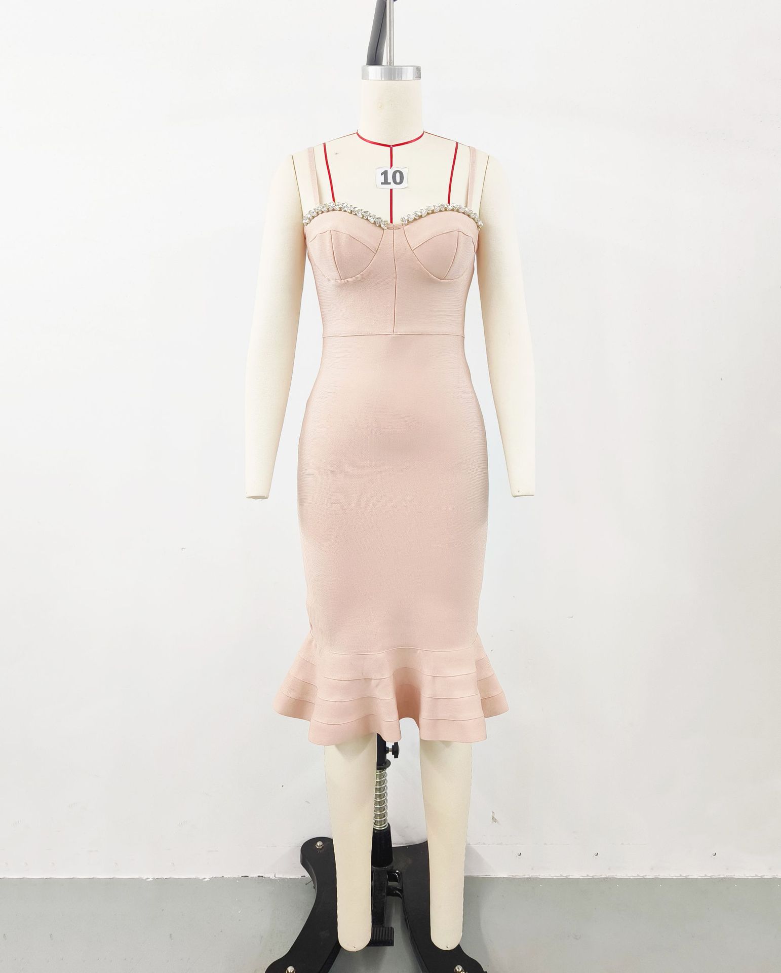 Women's Christmas Dress Autumn Women's Design Sense Diamond Bandage Dress Elegant Fishtail Dress