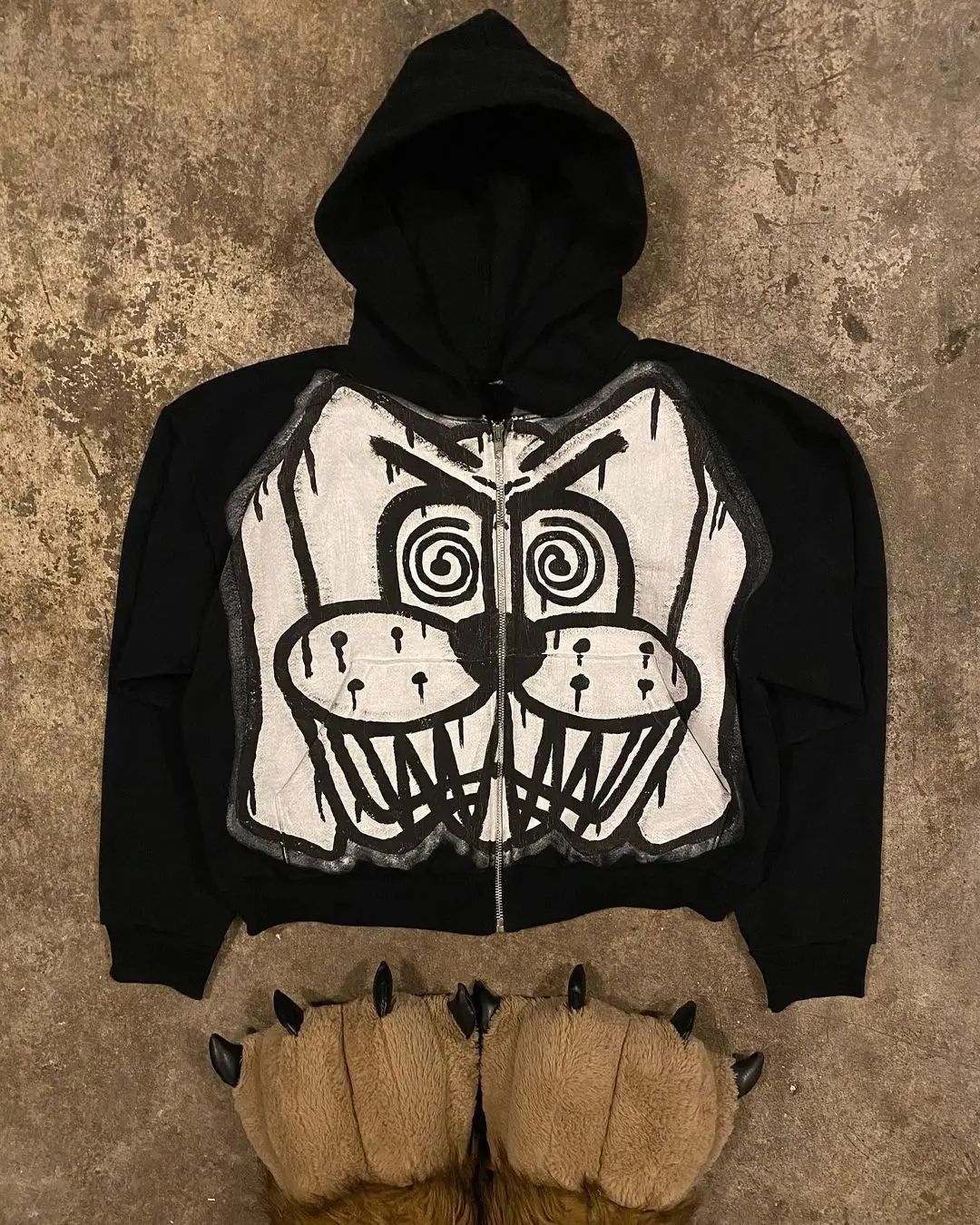 Maxct Y2k New Harajuku Hip-Hop Punk Letter Graphic Hooded Pullover Men Oversized Printed Sweatshirt Gothic top Street Wear Waichuan