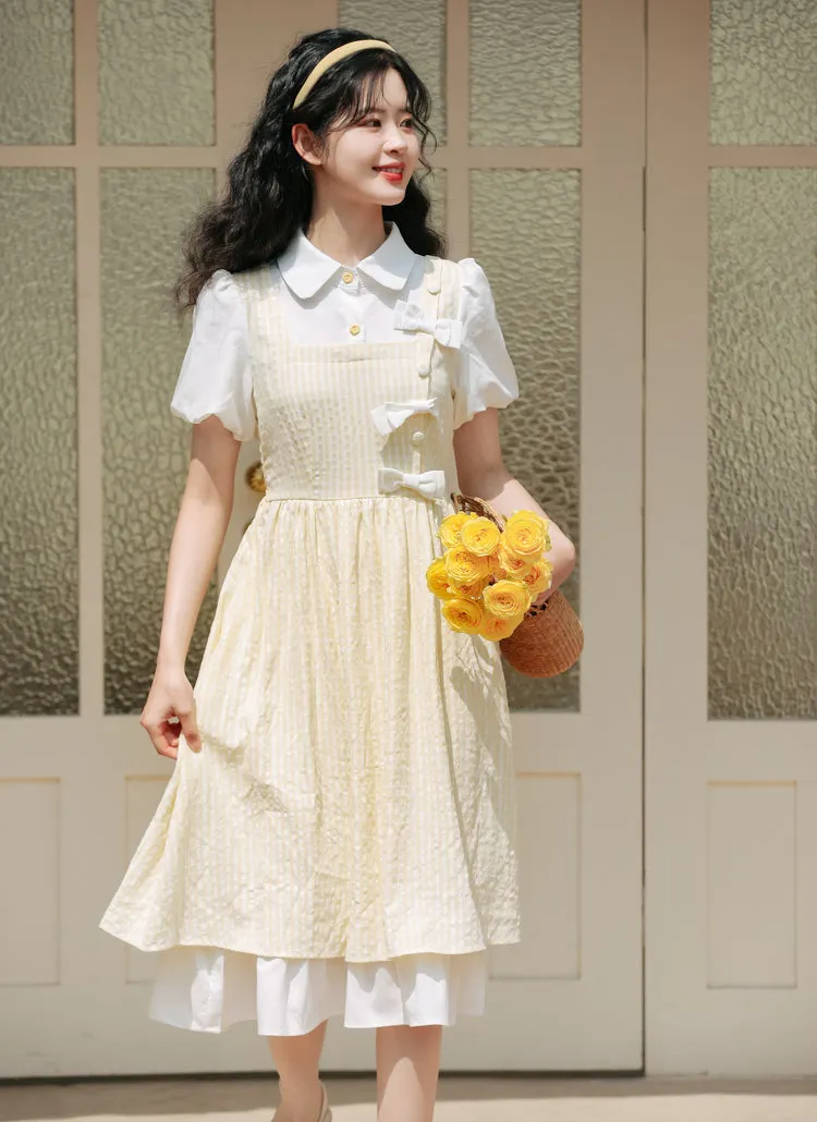 Gingham Bows Twofer Dress Maxct
