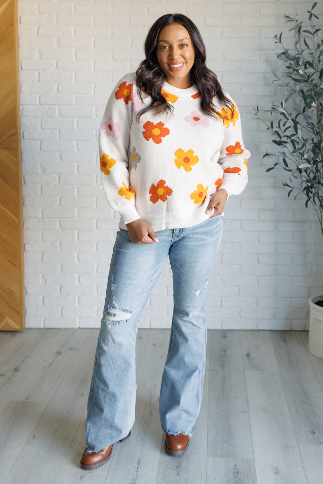Maxct &Falling Flowers Floral Sweater